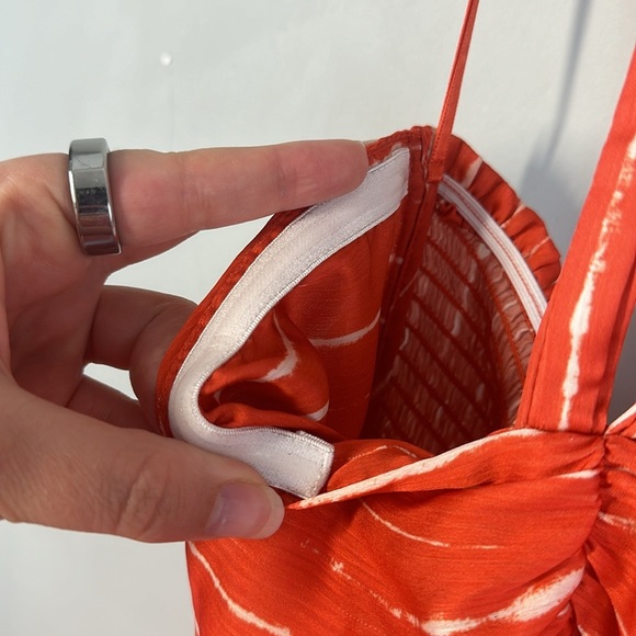 Sacking & Babi Reid Dress Striped Orange Shibori- Anthropologie Size 2 - Picture 11 of 16